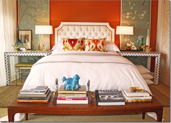 Coral-red-and-white-modern-bedroom