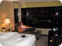 Sylvia lazing in the hotel