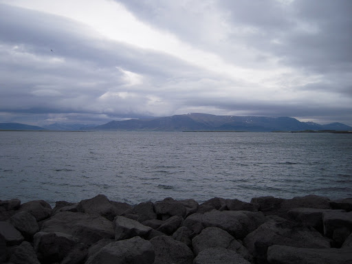 Mt. Esja on a fiercely windy, cold morning.