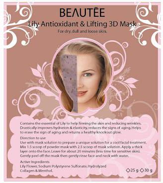 beautee 3d powder mask lily