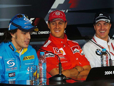 Гран-при Китая 2004 - Алонсо Михаэль и Ральф Шумахеры