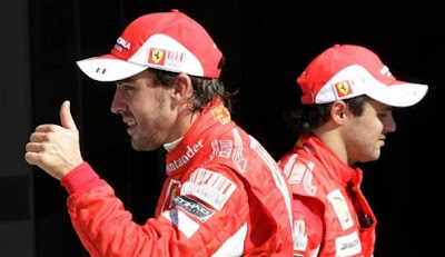Фернандо Алонсо и Фелипе Масса после квалификации Гран-при Италии 2010
