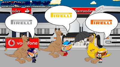 Себастьян Феттель Фернандо Алонсо Льюис Хэмилтон выбирают комплекты резины Pirelli на Гран-при Австралии 2011