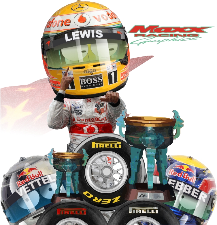 Льюис Хэмилтон побеждает над резиной Pirelli и Себастьян Феттель и Марк Уэббер остаются позади на Гран-при Китая 2011 Maxx Racing