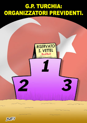 Себастьян Феттель зарезервировал место на вершине подиума комикс Baffi Гран-при Турции 2011