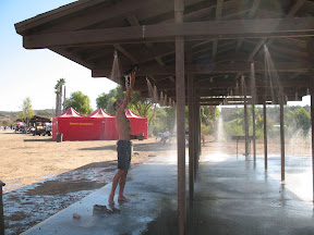 When you finish early you have the luxury of showering by yourself.