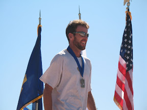 Bob 4th overall and 1st in the 40-44 divsion. Next June it will be the 45-49 divsion which hopefully will be easier.