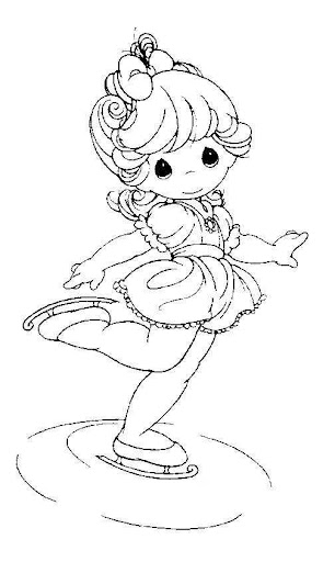 Skater on ice precious moments coloring pages