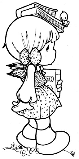 Student girl precious moments coloring page