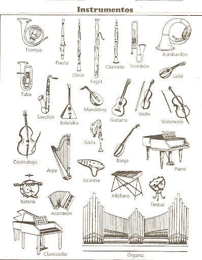 Instrumentos musicales de percusión para colorear - Imagui