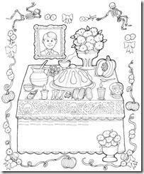Day of the dead altar coloring pages | Coloring Pages