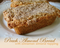 Peach Almond Bread with Cinnamon Topping