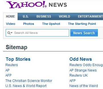 Yahoo News Site Map