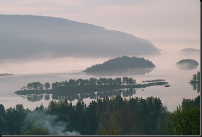 Åros Oslofiord Islands in low fog