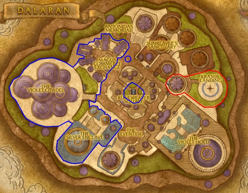 World of Warcraft Bugs & Tricks Dalaran No Fly Zone (3.1 outdated)
