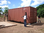 2nd container safely in position on blocks with ant caps
