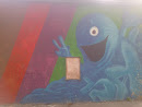 Blue Monster Graffiti