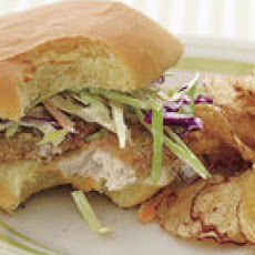 Fish 'n' Chips Sandwiches with Broccoli Slaw