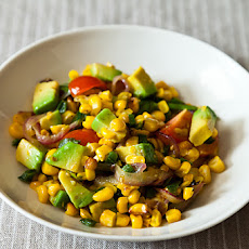 Charred Corn and Avocado Salad with Lime, Chili and Tomato