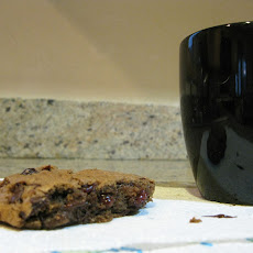 Espresso cookies with chocolate and cherries