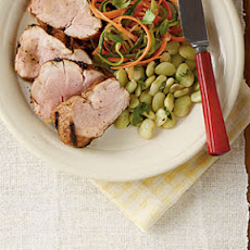 Caribbean Pork with Butter Pea Toss