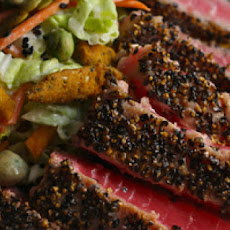 Pepper Crusted Ahi Tuna with Sweet and Spicy Asian Slaw