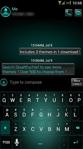 【免費個人化App】GO SMS Platinum Cyan Theme-APP點子