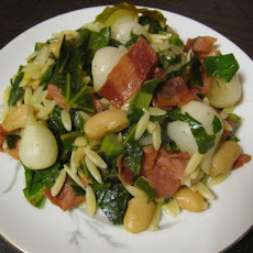 Cannellini Kale Concocktion with Turkey Bacon and Orzo