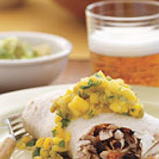 Grilled Chicken Burritos with Mango Salsa