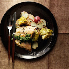 Salmon with Potato-Artichoke Hash