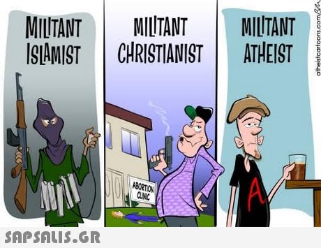 MILTANT MILTANT MILTANT SAMIST CHRISTIANIST ATHEIST BORTION ANC 