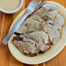 Bavarian Pork Sirloin Tip Roast with Sour Cream Gravy