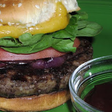 Cheddar Burgers With Balsamic Onions and Chipotle Ketchup