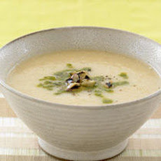 Roasted Elephant Garlic Soup with Grilled Eggplant Recipe