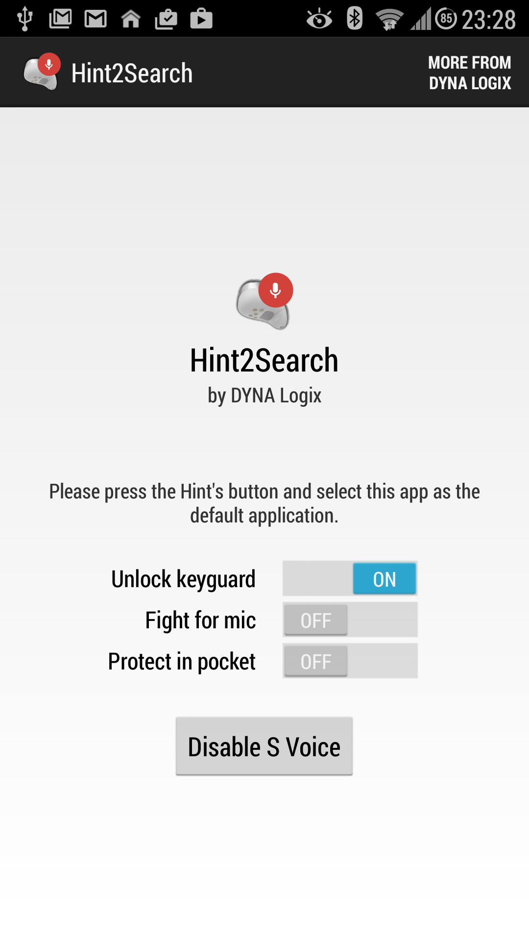 Android application Hint2Search Bluetooth Launch screenshort
