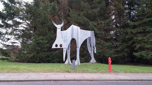 Metal Cow Sculpture 