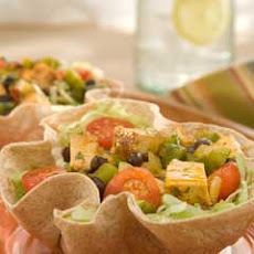 Blackened Chicken & Vegetable Tortilla Bowls