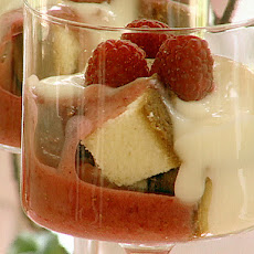 Raspberry Trifle with Rum Sauce