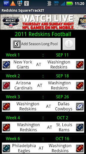 Redskins SquareTrackIT