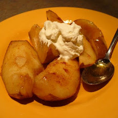Baked A'nju Pears in Butterscotch Schnapps Sauce