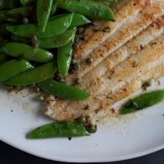 Butter-Seared Sole with Snap Peas, Dill + Capers