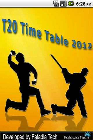 T20League TimeTable 2012