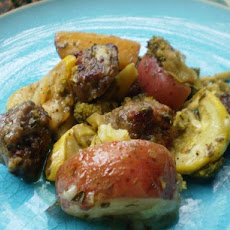 Easy Baked Summer Veggies and Sausage