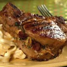 Pork Chops Stuffed with Smoked Gouda and Bacon