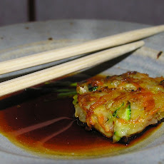 Mini ginger latkes with dipping sauce