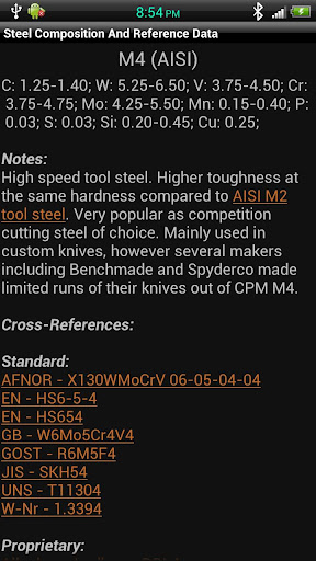 knife-steel-composition-chart for android screenshot