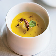 Roasted Squash Soup with Maple-Glazed Bananas
