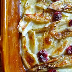Braised Endive And Fennel Gratin With Cranberries