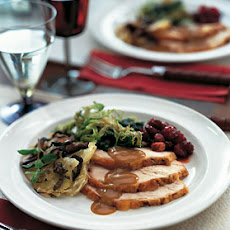 Herb-Brined Turkey with Pear Gravy