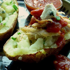 Blue Cheese-Stuffed Potatoes With Buffalo Chicken Tenders